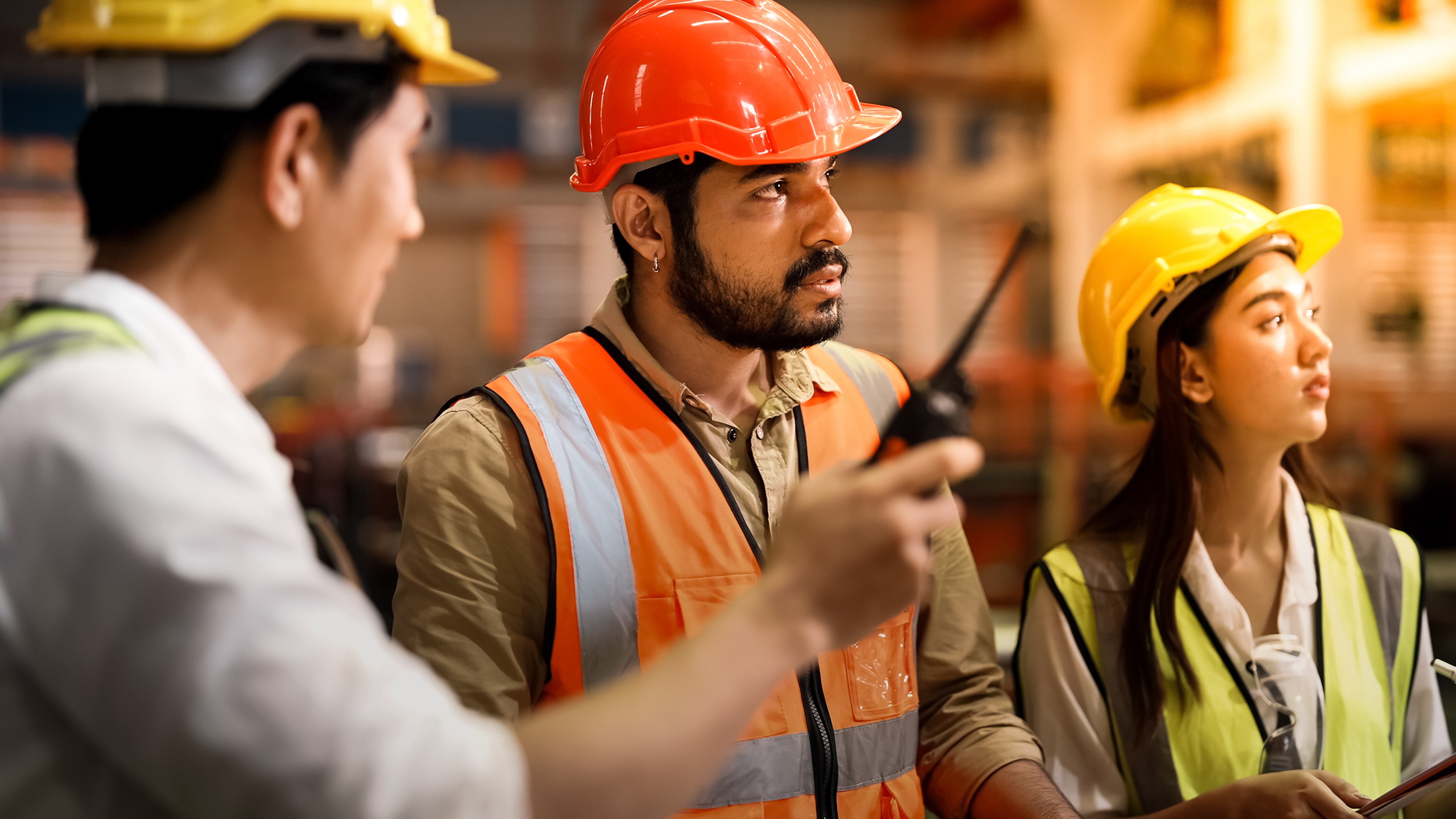 Two Men And One Woman At Working